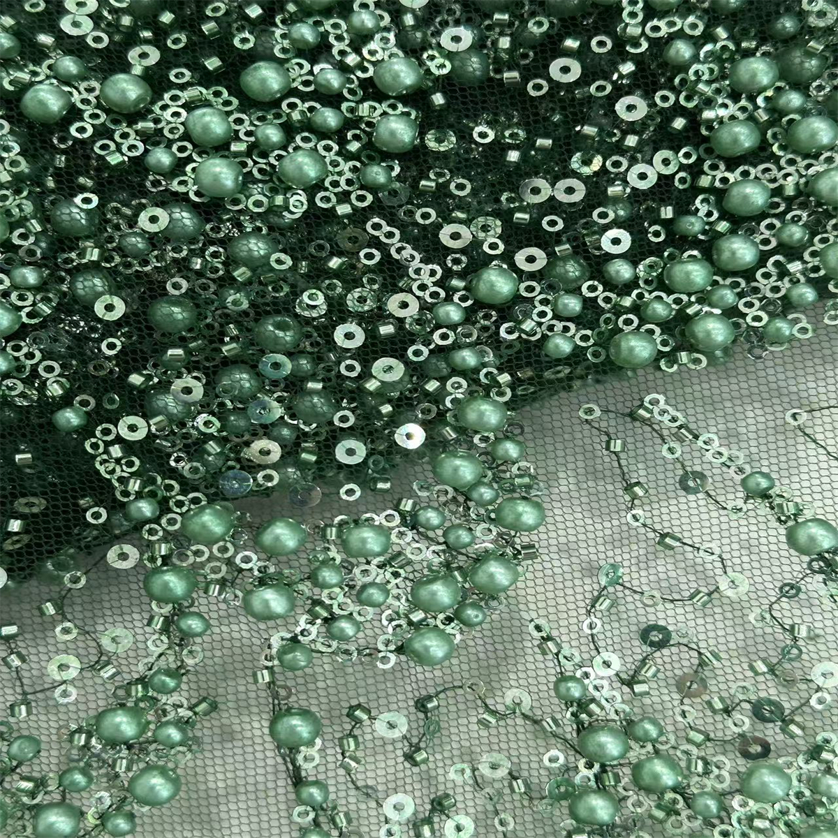 5 Yards Pearl Beaded Lace Fabric – Luxury Wedding, Bridal, Party Gown and Evening Dress Material | Love in Lace | NO. ZT150