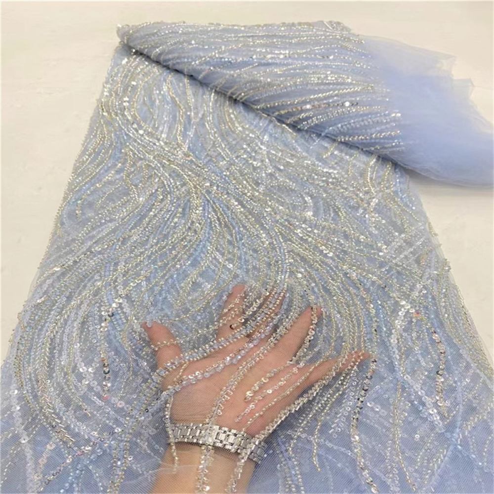 5 Yards Beaded Lace Fabric – Luxury Party Gown and Evening Dress Material | Love in Lace | NO. JLT061