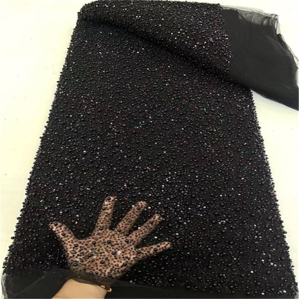 5 Yards Pearl Beaded Lace Fabric – Luxury Wedding, Bridal, Party Gown and Evening Dress Material | Love in Lace | NO. JLT089