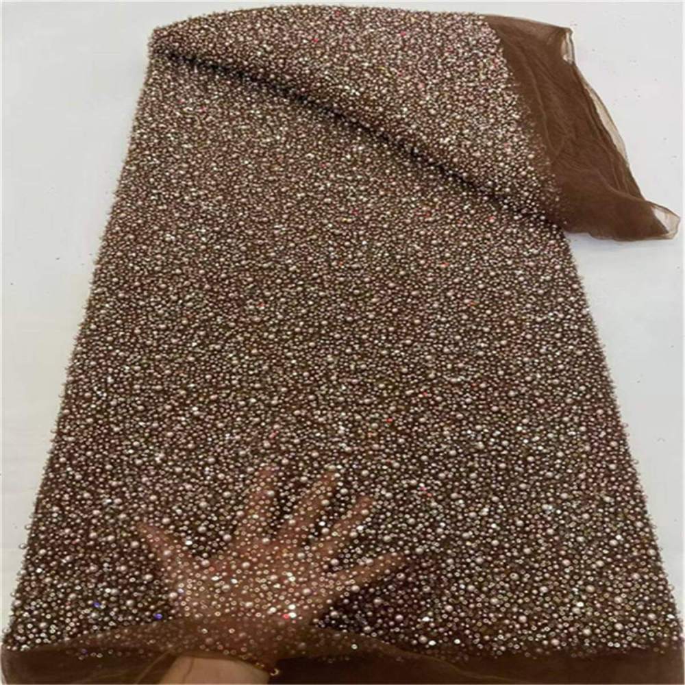 5 Yards Pearl Beaded Lace Fabric – Luxury Wedding, Bridal, Party Gown and Evening Dress Material | Love in Lace | NO. JLT089