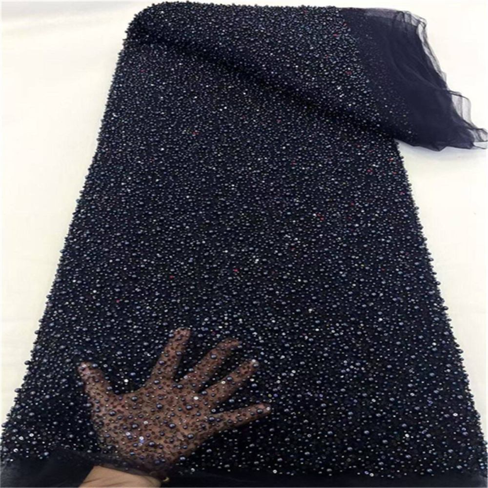 5 Yards Pearl Beaded Lace Fabric – Luxury Wedding, Bridal, Party Gown and Evening Dress Material | Love in Lace | NO. JLT089