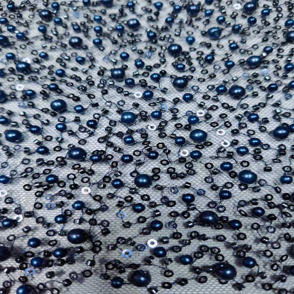 5 Yards Pearl Beaded Lace Fabric – Luxury Wedding, Bridal, Party Gown and Evening Dress Material | Love in Lace | NO. JLT089