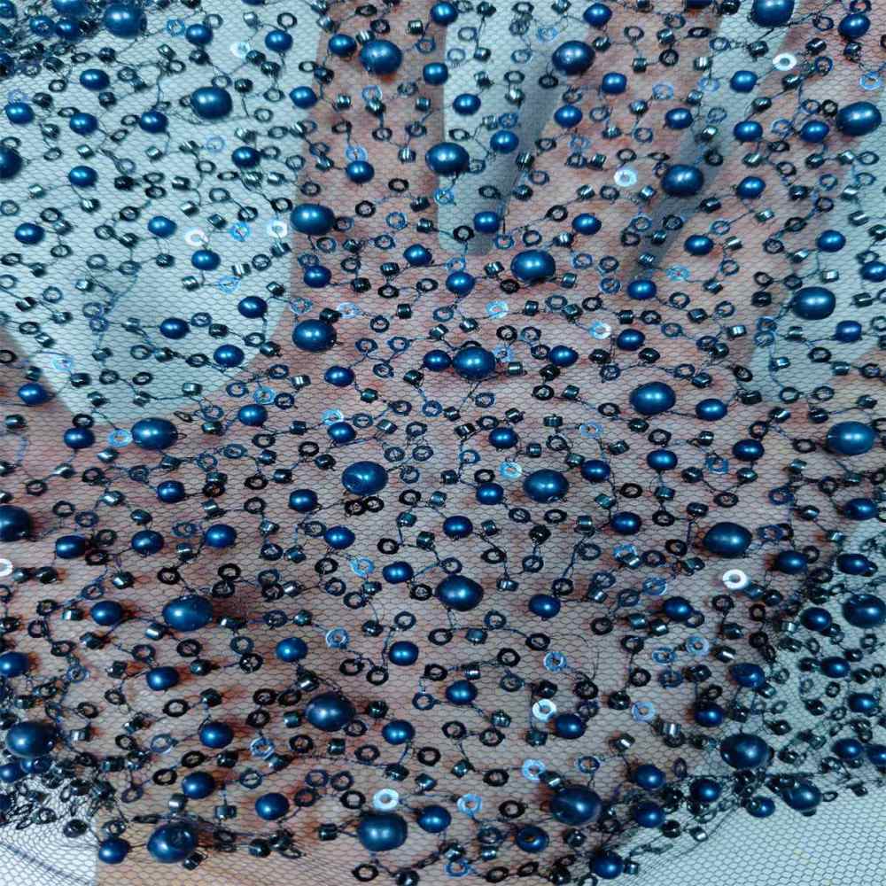 5 Yards Pearl Beaded Lace Fabric – Luxury Wedding, Bridal, Party Gown and Evening Dress Material | Love in Lace | NO. JLT089
