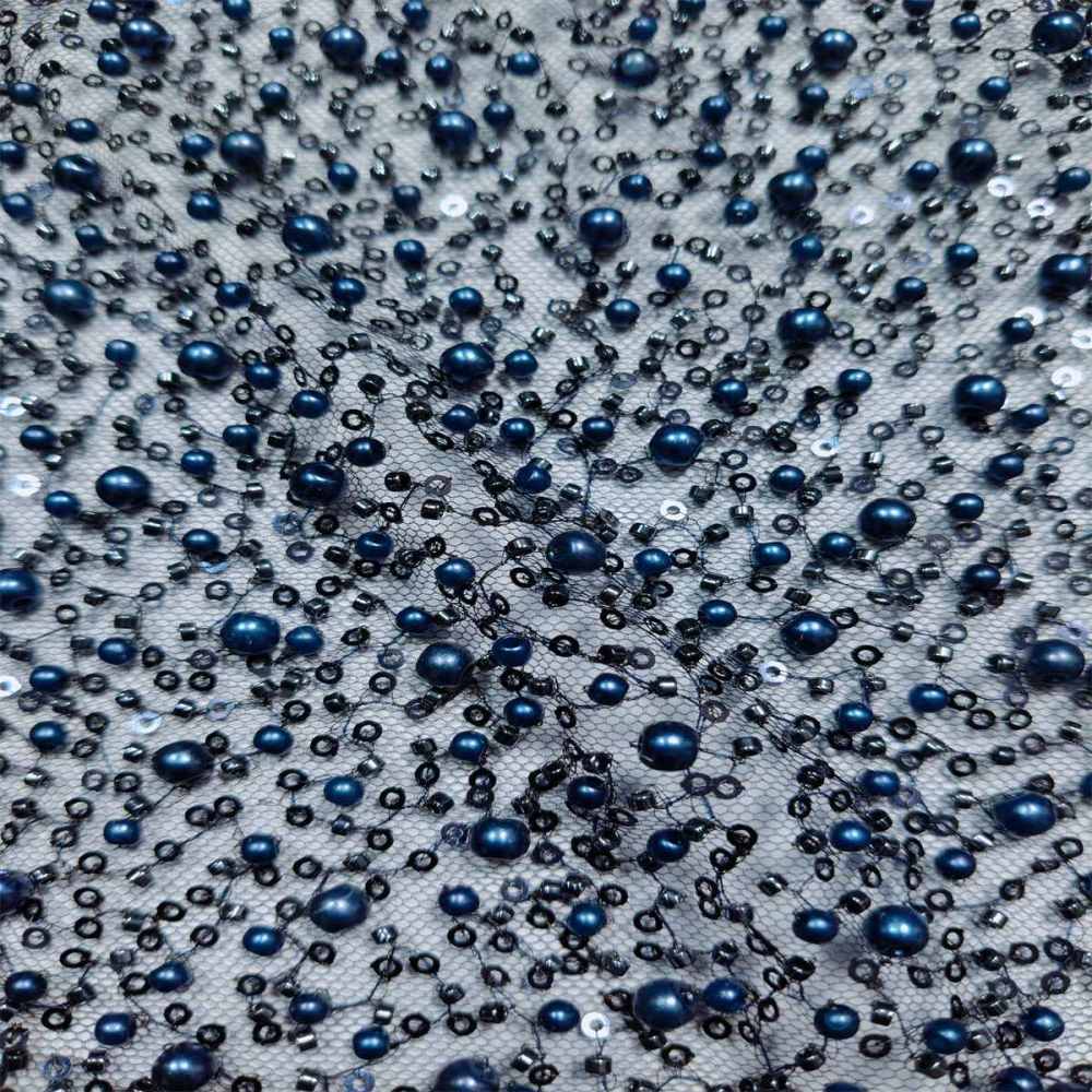 5 Yards Pearl Beaded Lace Fabric – Luxury Wedding, Bridal, Party Gown and Evening Dress Material | Love in Lace | NO. JLT089
