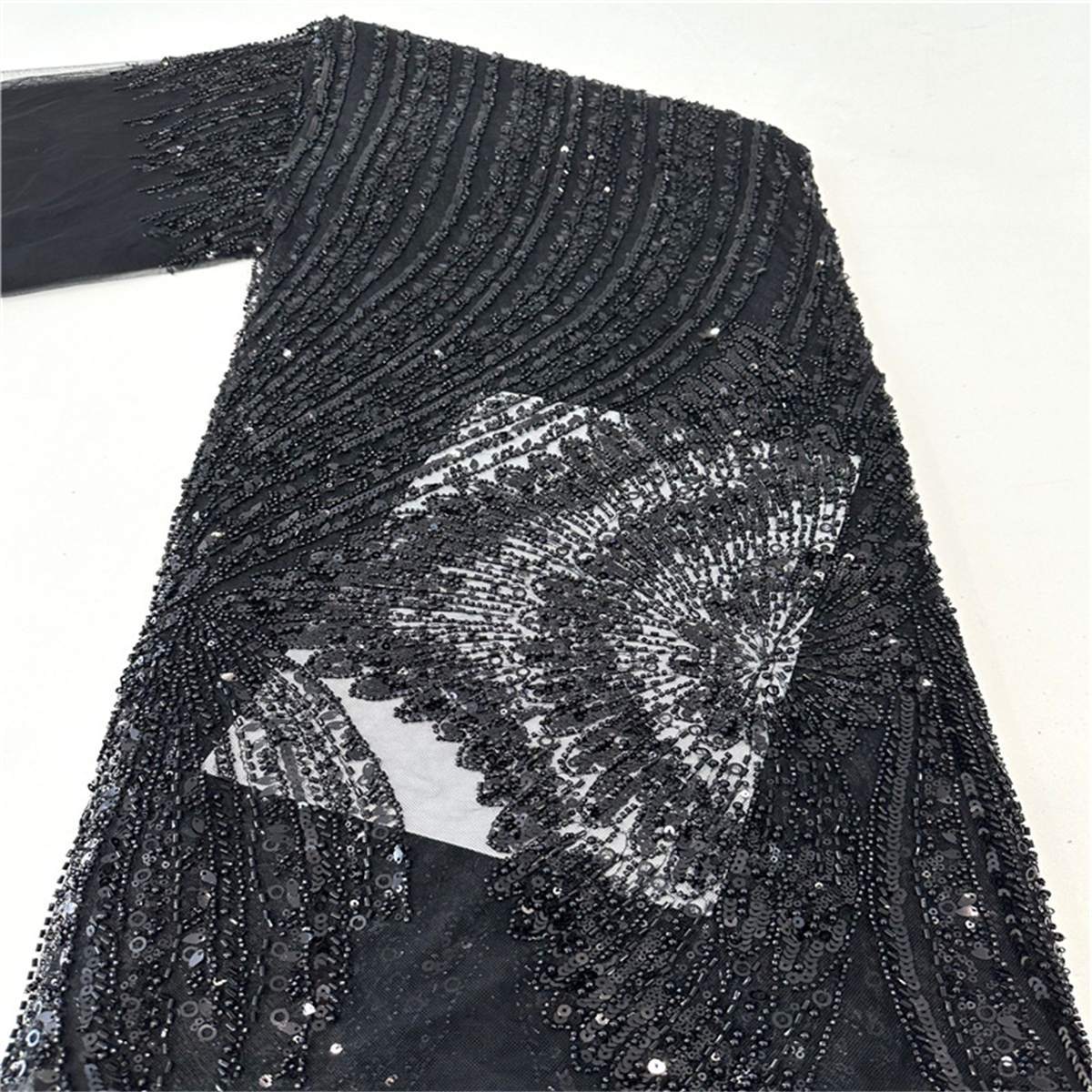 5 Yards Beaded Lace Fabric – Luxury Wedding, Bridal, Party Gown and Evening Dress Material | Love in Lace | NO. JLT125