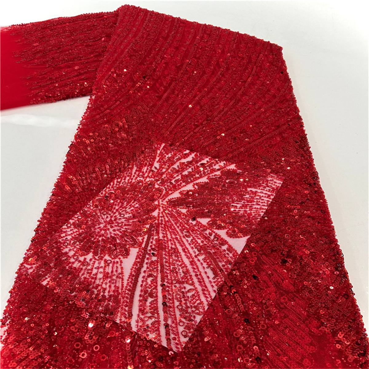 5 Yards Beaded Lace Fabric – Luxury Wedding, Bridal, Party Gown and Evening Dress Material | Love in Lace | NO. JLT125