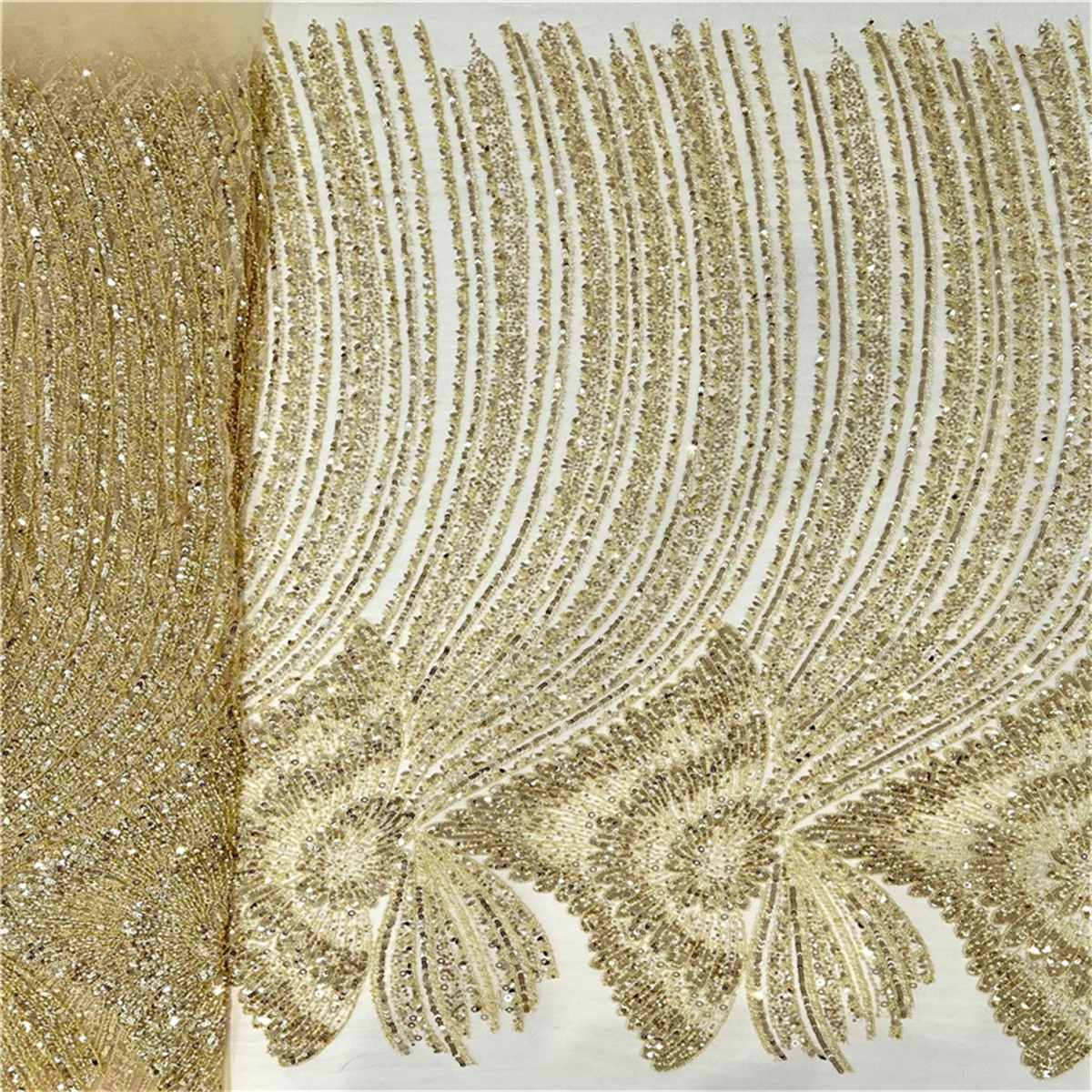 5 Yards Beaded Lace Fabric – Luxury Wedding, Bridal, Party Gown and Evening Dress Material | Love in Lace | NO. JLT125