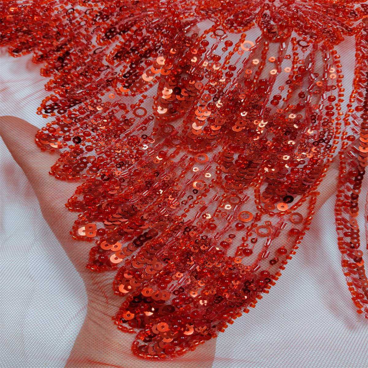 5 Yards Beaded Lace Fabric – Luxury Wedding, Bridal, Party Gown and Evening Dress Material | Love in Lace | NO. JLT125