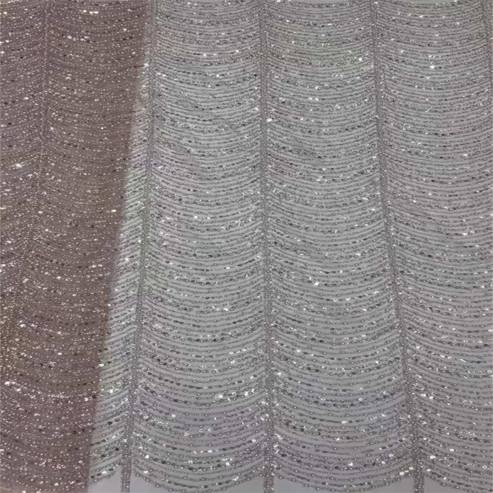 5 Yards Pearl Beaded Lace Fabric – Luxury Wedding, Bridal Party Gown and Evening Dress Material | Love in Lace | NO. ML016