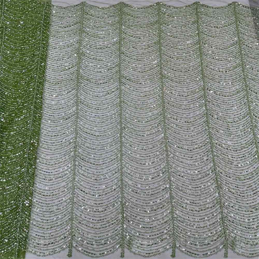 5 Yards Pearl Beaded Lace Fabric – Luxury Wedding, Bridal Party Gown and Evening Dress Material | Love in Lace | NO. ML016
