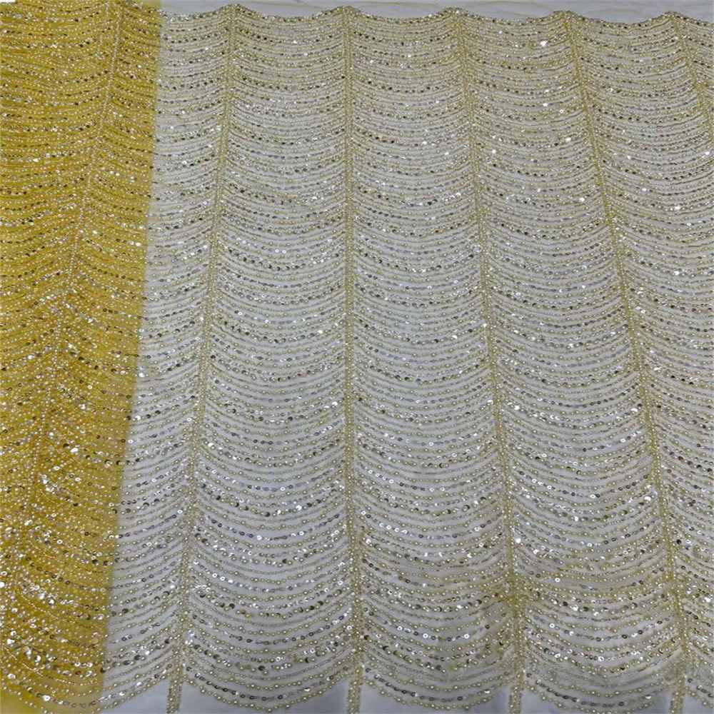 5 Yards Pearl Beaded Lace Fabric – Luxury Wedding, Bridal Party Gown and Evening Dress Material | Love in Lace | NO. ML016