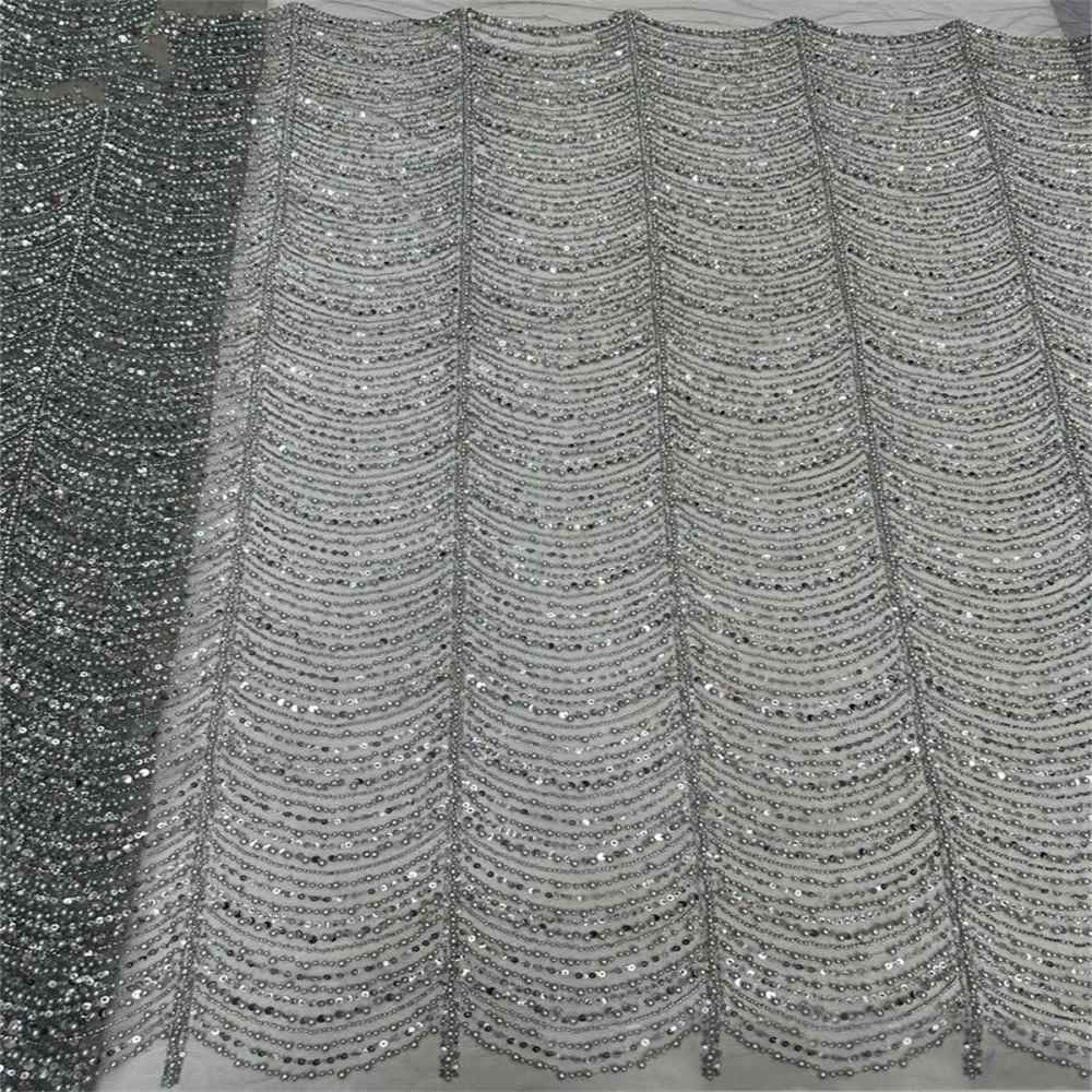 5 Yards Pearl Beaded Lace Fabric – Luxury Wedding, Bridal Party Gown and Evening Dress Material | Love in Lace | NO. ML016