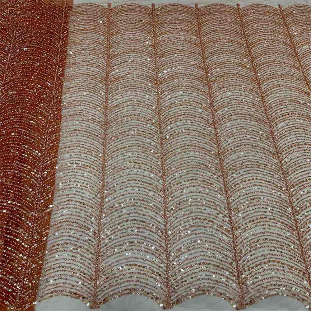 5 Yards Pearl Beaded Lace Fabric – Luxury Wedding, Bridal Party Gown and Evening Dress Material | Love in Lace | NO. ML016