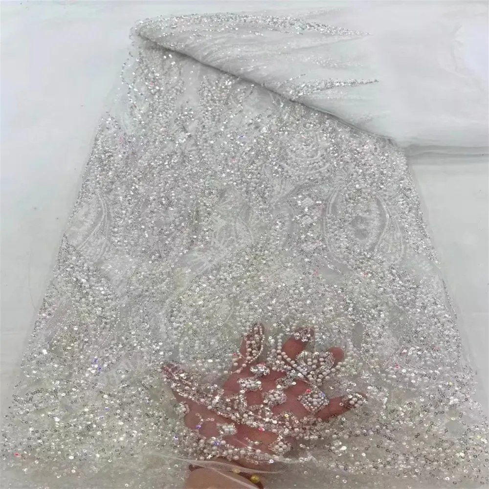 Beaded Tulle Fabric - 5 Yards | ZT018 - Sold out,Beaded Fabrics Beaded Tulle Fabric - 5 Yards | ZT018 - Sold out,Beaded Fabrics