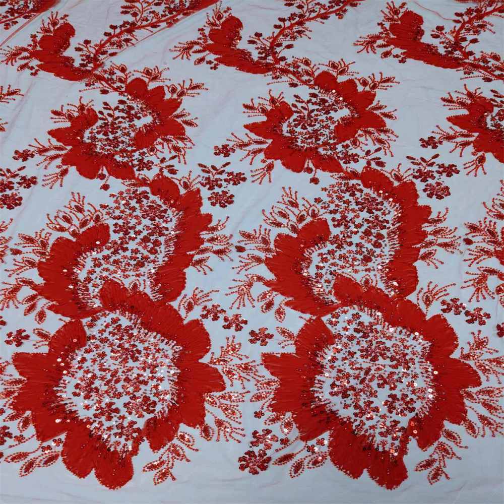 5 Yards 3D Floral Pearl Beaded Lace Fabric – Luxury Wedding, Bridal, Party Gown and Evening Dress Material | Love in Lace | NO. ZT040