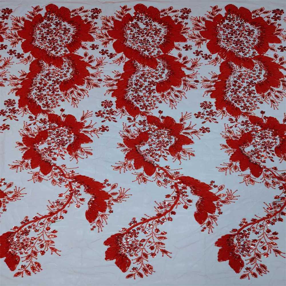 5 Yards 3D Floral Pearl Beaded Lace Fabric – Luxury Wedding, Bridal, Party Gown and Evening Dress Material | Love in Lace | NO. ZT040
