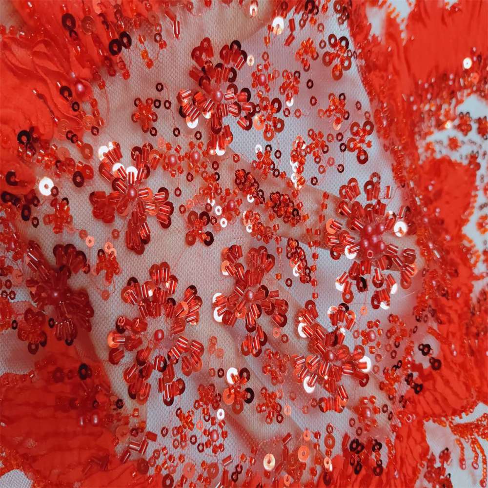 5 Yards 3D Floral Pearl Beaded Lace Fabric – Luxury Wedding, Bridal, Party Gown and Evening Dress Material | Love in Lace | NO. ZT040