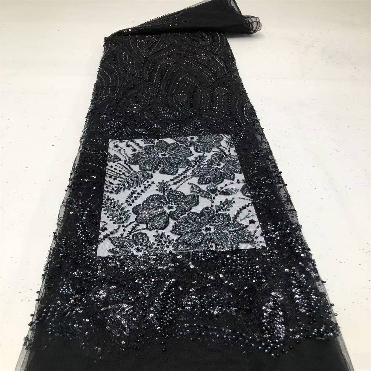 Beaded Tulle Fabric - 5 Yards | COD HN176