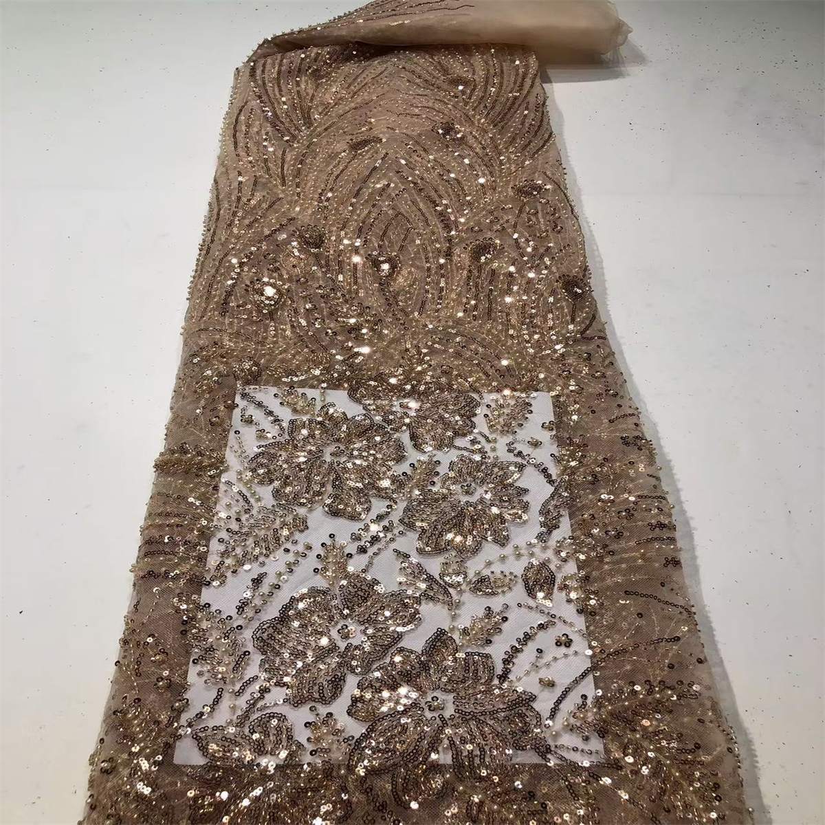 Beaded Tulle Fabric - 5 Yards | COD HN176