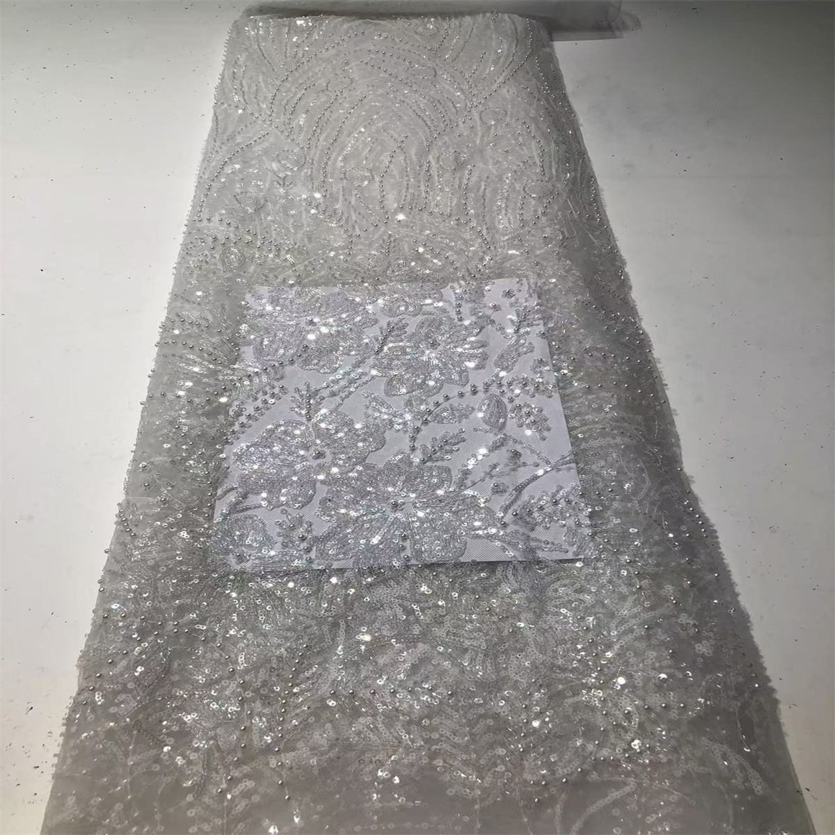 Beaded Tulle Fabric - 5 Yards | COD HN176
