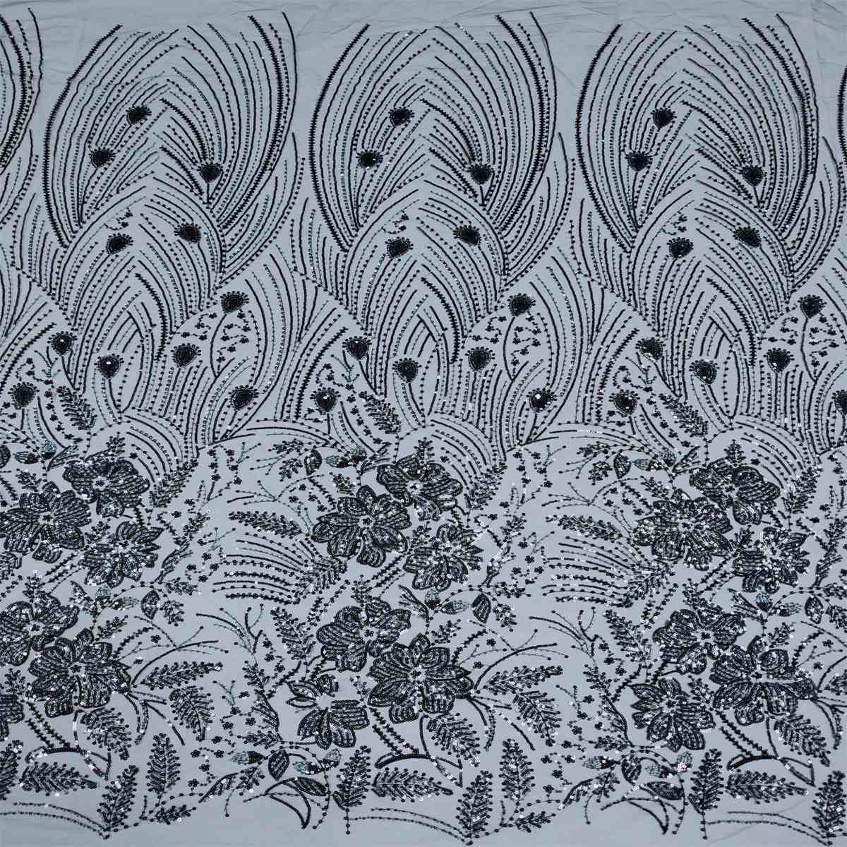 5 Yards Pearl Beaded Lace Fabric – Luxury Wedding, Bridal, Party Gown and Evening Dress Material | Love in Lace | NO. HN176