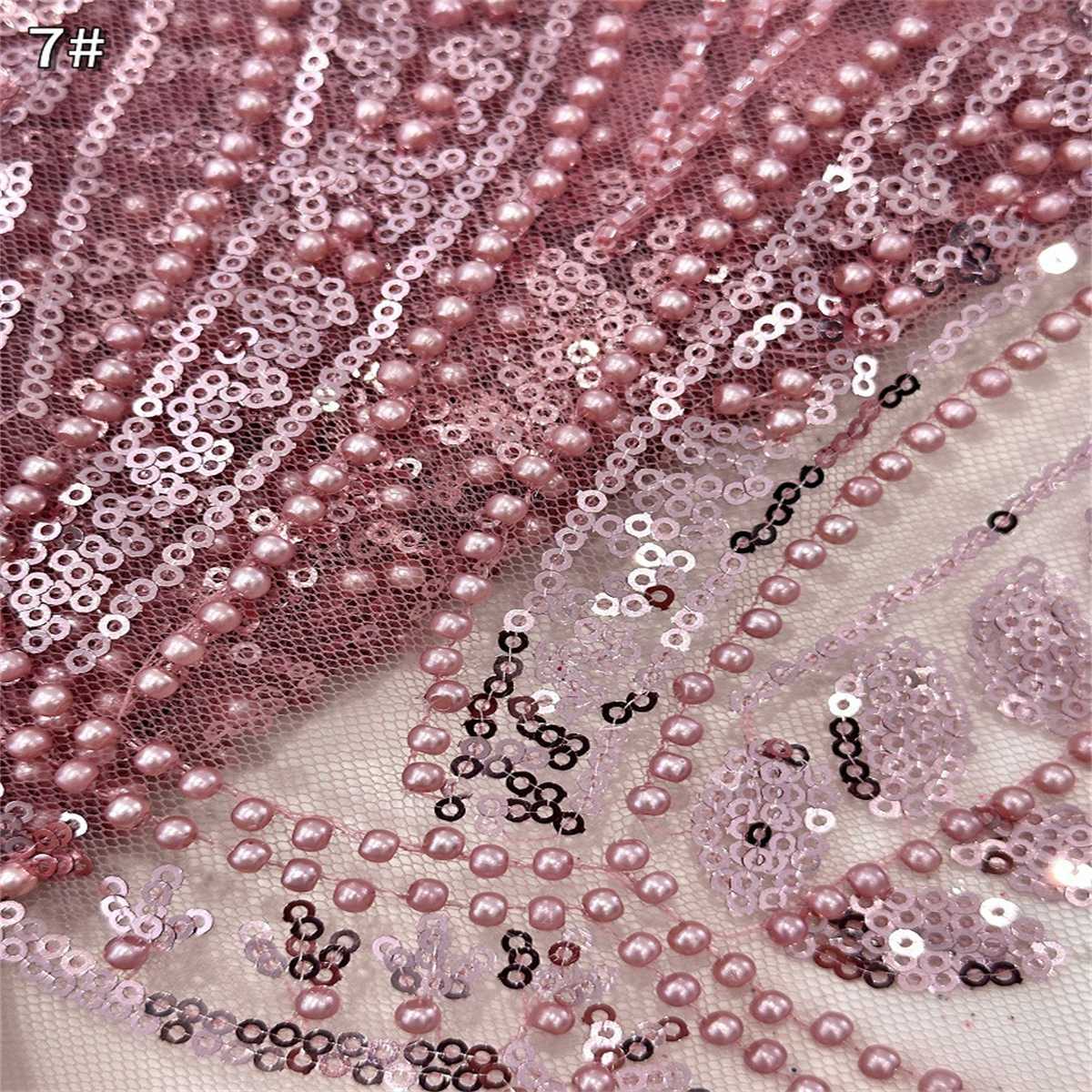 5 Yards Pearl Beaded Lace Fabric — Luxury Wedding, Bridal, Party Gown and Evening Dress Material | Love in Lace | NO. HN263