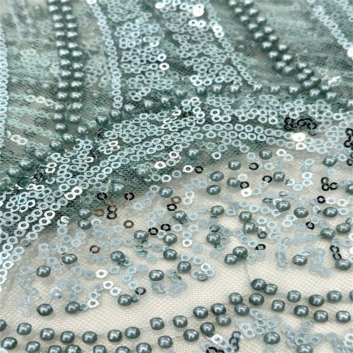 5 Yards Pearl Beaded Lace Fabric — Luxury Wedding, Bridal, Party Gown and Evening Dress Material | Love in Lace | NO. HN263