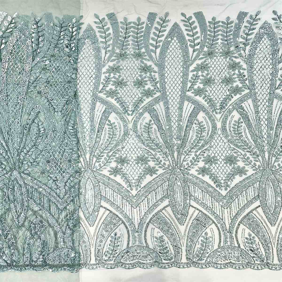 5 Yards Pearl Beaded Lace Fabric — Luxury Wedding, Bridal, Party Gown and Evening Dress Material | Love in Lace | NO. HN263