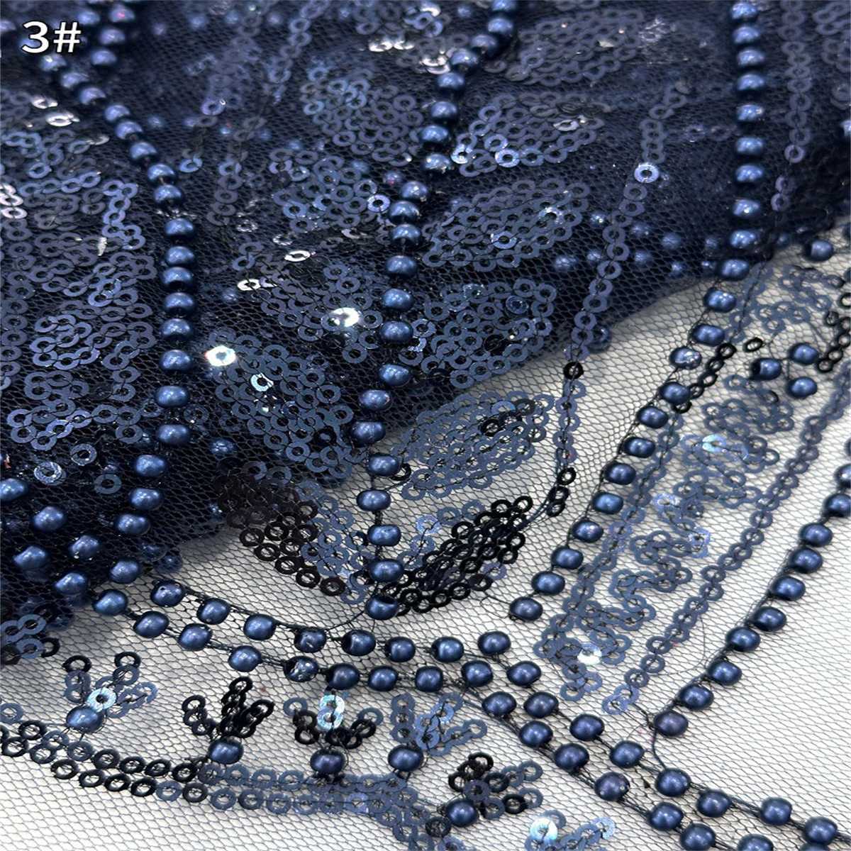 5 Yards Pearl Beaded Lace Fabric — Luxury Wedding, Bridal, Party Gown and Evening Dress Material | Love in Lace | NO. HN263