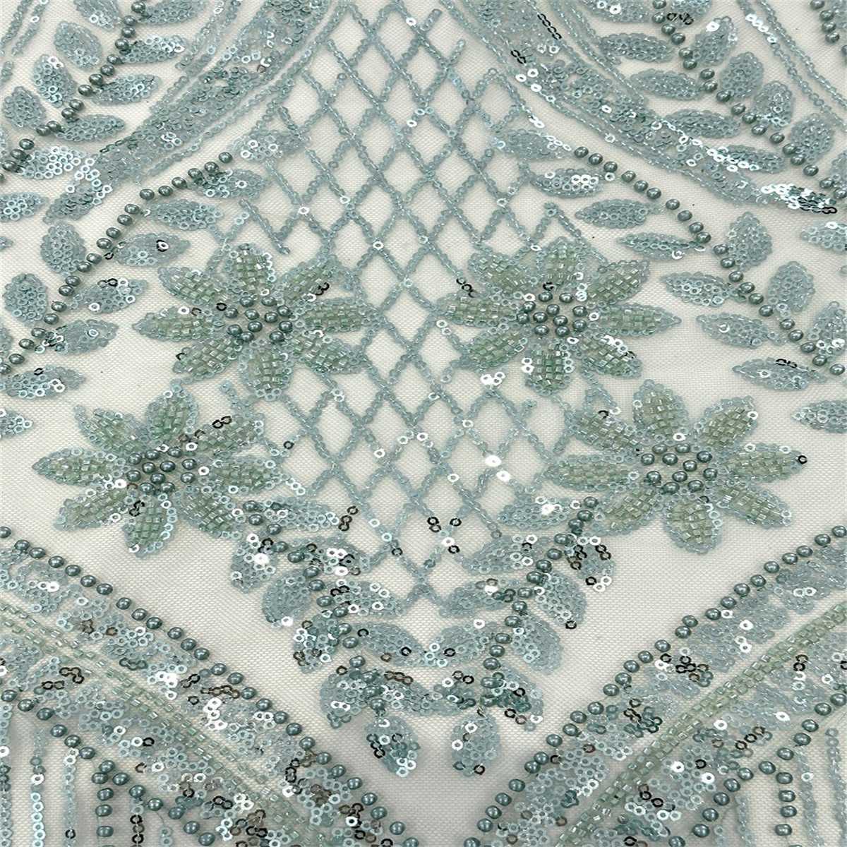 5 Yards Pearl Beaded Lace Fabric — Luxury Wedding, Bridal, Party Gown and Evening Dress Material | Love in Lace | NO. HN263