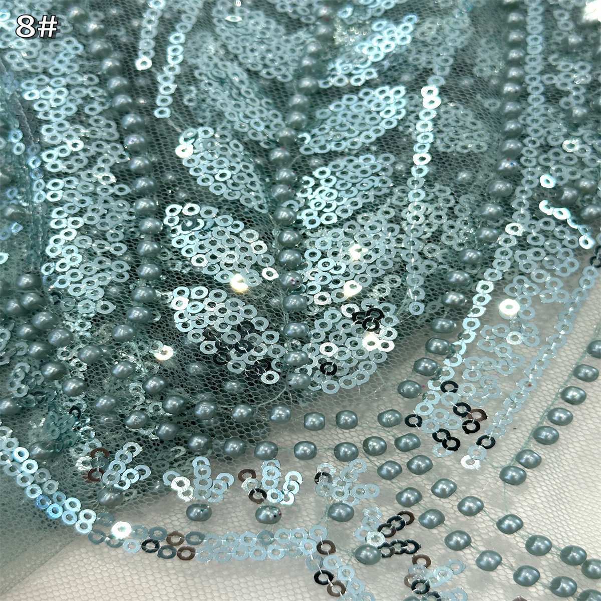 5 Yards Pearl Beaded Lace Fabric — Luxury Wedding, Bridal, Party Gown and Evening Dress Material | Love in Lace | NO. HN263