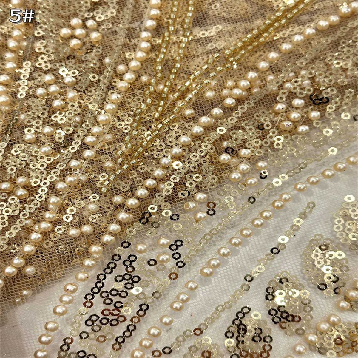 5 Yards Pearl Beaded Lace Fabric — Luxury Wedding, Bridal, Party Gown and Evening Dress Material | Love in Lace | NO. HN263