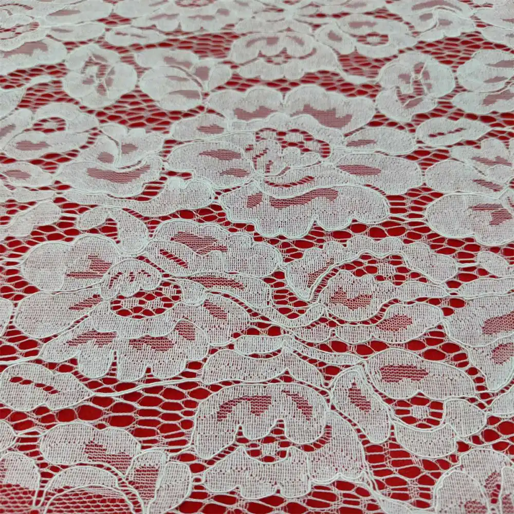 chinese dress ladies French Orange Red Cotton Lace – L'Etoffe Fabrics LLC main image 0