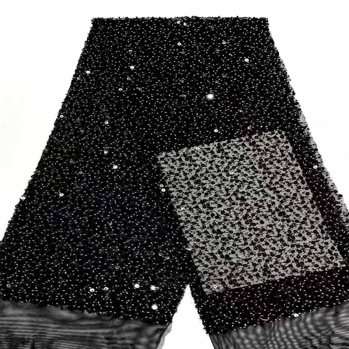 5 Yards Pearl Beaded Lace Fabric – Luxury Party Gown and Evening Dress Material | Love in Lace | NO. HN204