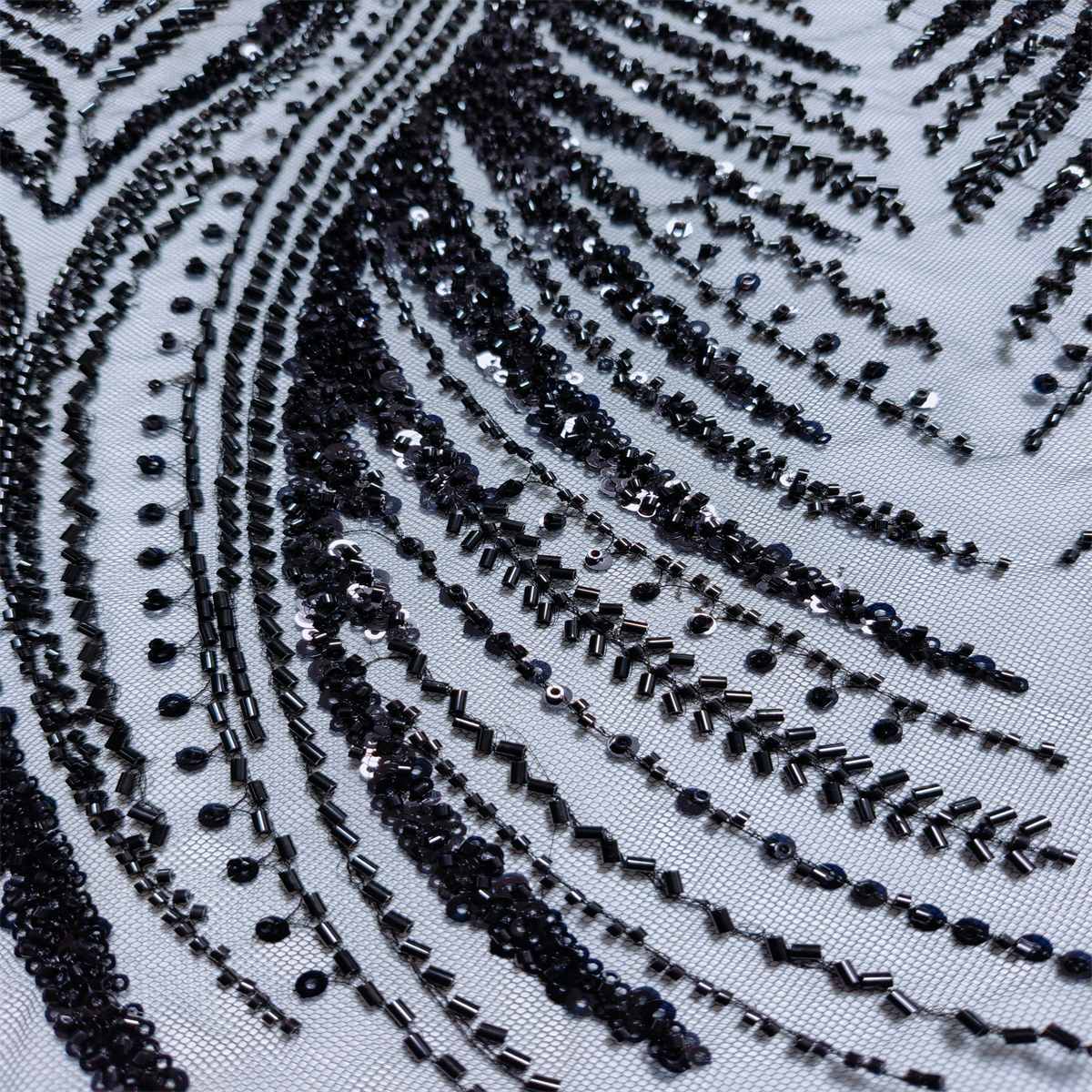 Beaded Tulle Fabric - 5 Yards | STN JLT066
