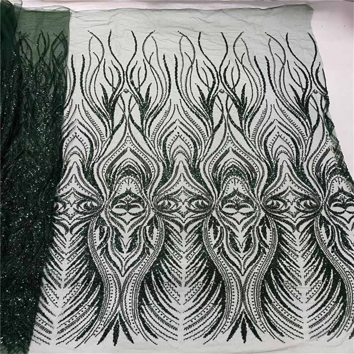 Beaded Tulle Fabric - 5 Yards | STN JLT066