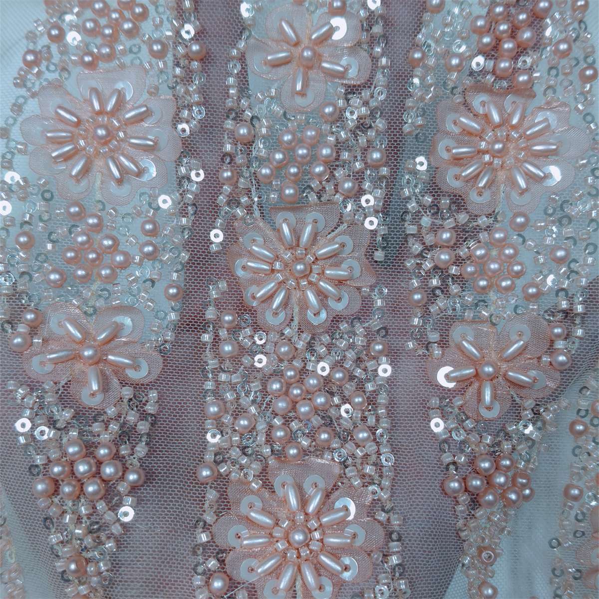 5 Yards 3D Floral Pearl Beaded Lace Fabric – Luxury Wedding, Bridal, Party Gown and Evening Dress Material | Love in Lace | NO. JX409