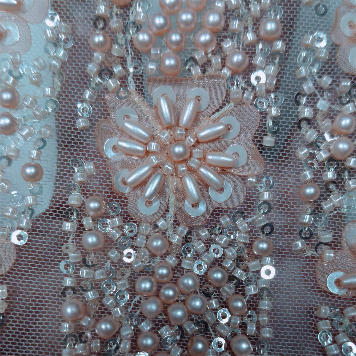 5 Yards 3D Floral Pearl Beaded Lace Fabric – Luxury Wedding, Bridal, Party Gown and Evening Dress Material | Love in Lace | NO. JX409