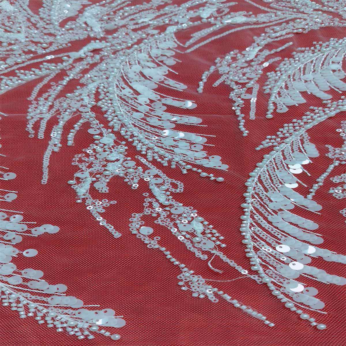1 Yard Pearl Beaded Bridal Lace Fabric – Luxury Wedding Gown and Bridal Dress Material | Love in Lace | NO. RX068