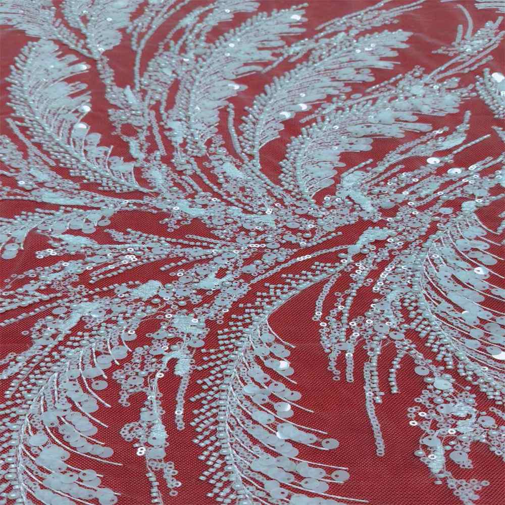 1 Yard Pearl Beaded Bridal Lace Fabric – Luxury Wedding Gown and Bridal Dress Material | Love in Lace | NO. RX068