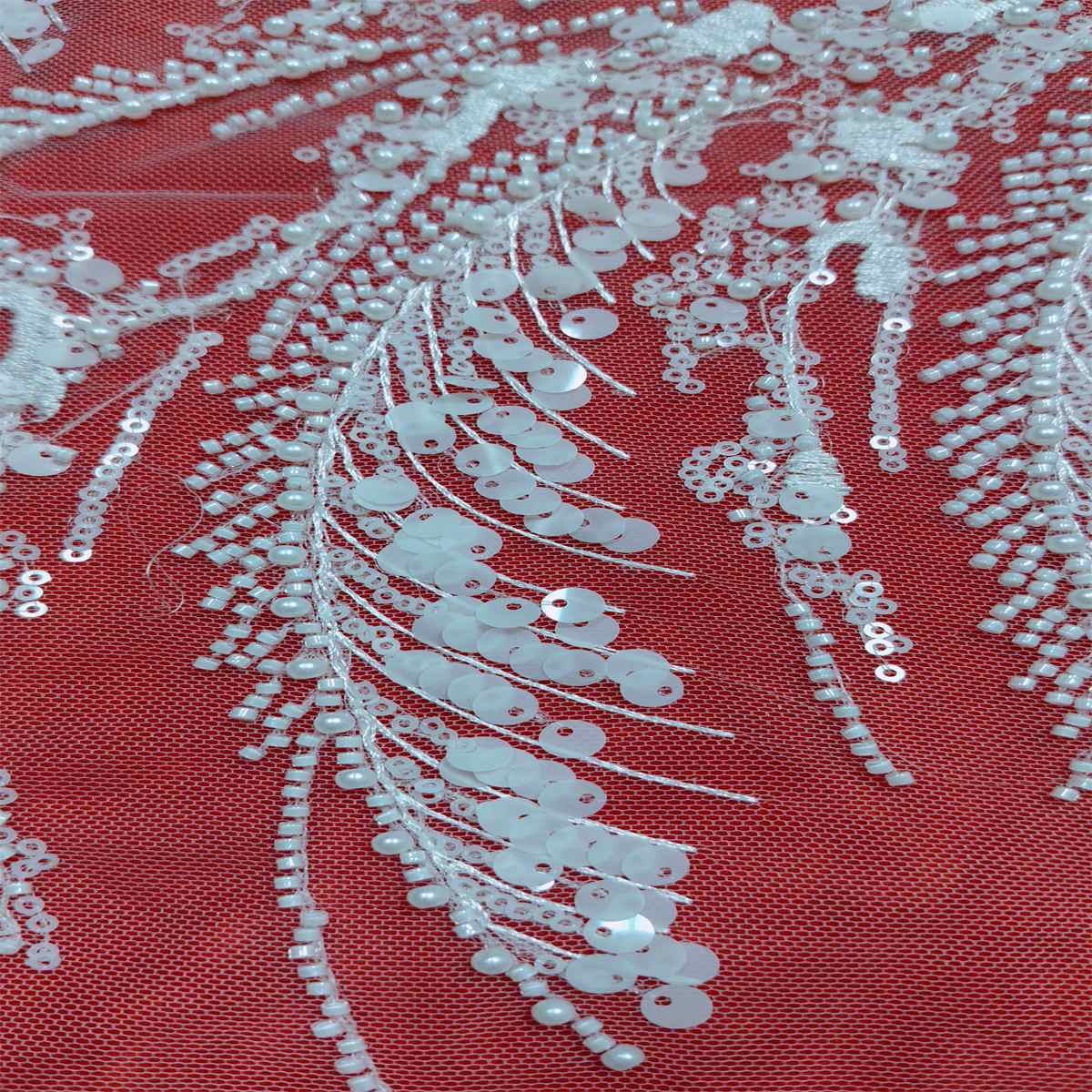 1 Yard Pearl Beaded Bridal Lace Fabric – Luxury Wedding Gown and Bridal Dress Material | Love in Lace | NO. RX068