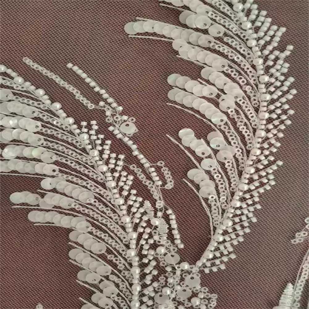 1 Yard Pearl Beaded Bridal Lace Fabric – Luxury Wedding Gown and Bridal Dress Material | Love in Lace | NO. RX068