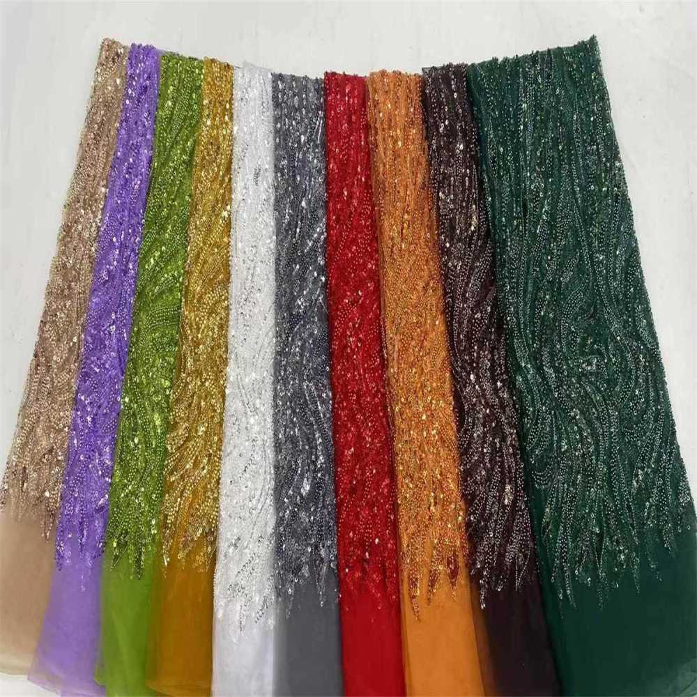 5 Yards Beaded Lace Fabric – Luxury Wedding, Bridal, Party Gown and Evening Dress Material | Love in Lace | NO. ZT152