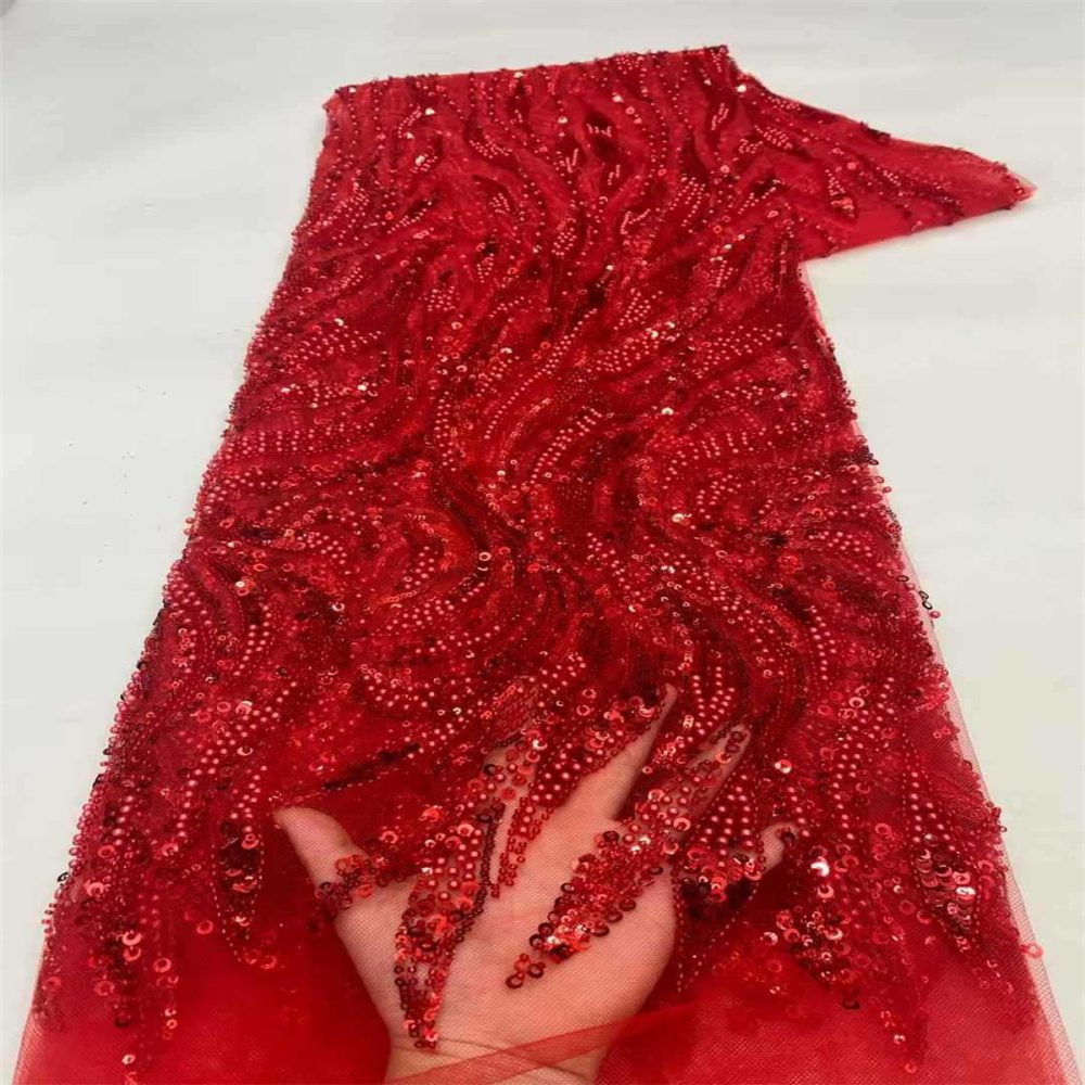 5 Yards Beaded Lace Fabric – Luxury Wedding, Bridal, Party Gown and Evening Dress Material | Love in Lace | NO. ZT152