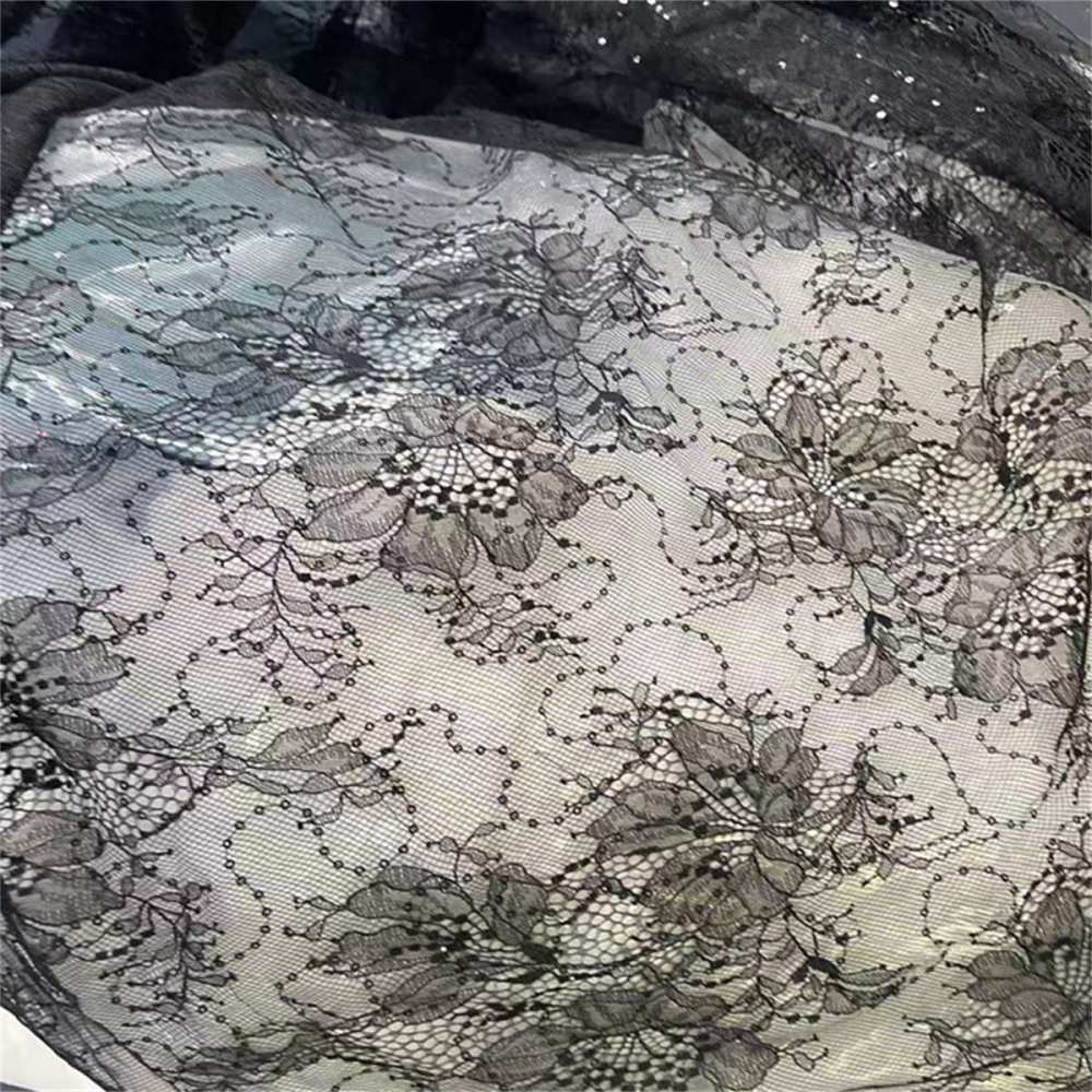 5 Yards Sequin Chantilly Lace Fabric – Luxury Wedding, Bridal, Party Gown and Evening Dress Material | Love in Lace | NO. TLF007