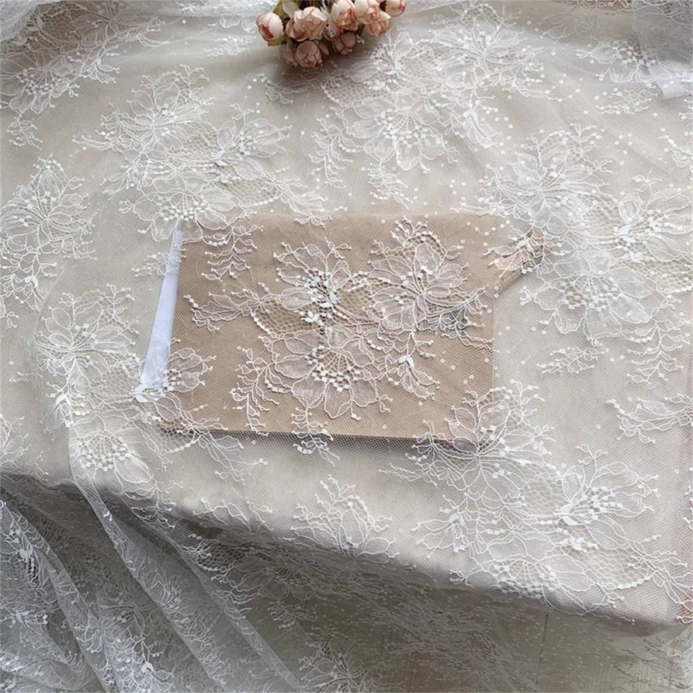 5 Yards Sequin Chantilly Lace Fabric – Luxury Wedding, Bridal, Party Gown and Evening Dress Material | Love in Lace | NO. TLF007