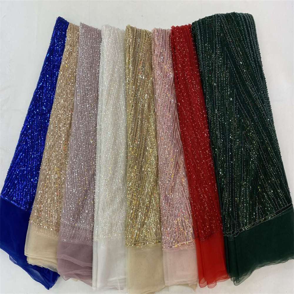 5 Yards Pearl Beaded Lace Fabric – Luxury Wedding, Bridal, Party Gown and Evening Dress Material | Love in Lace