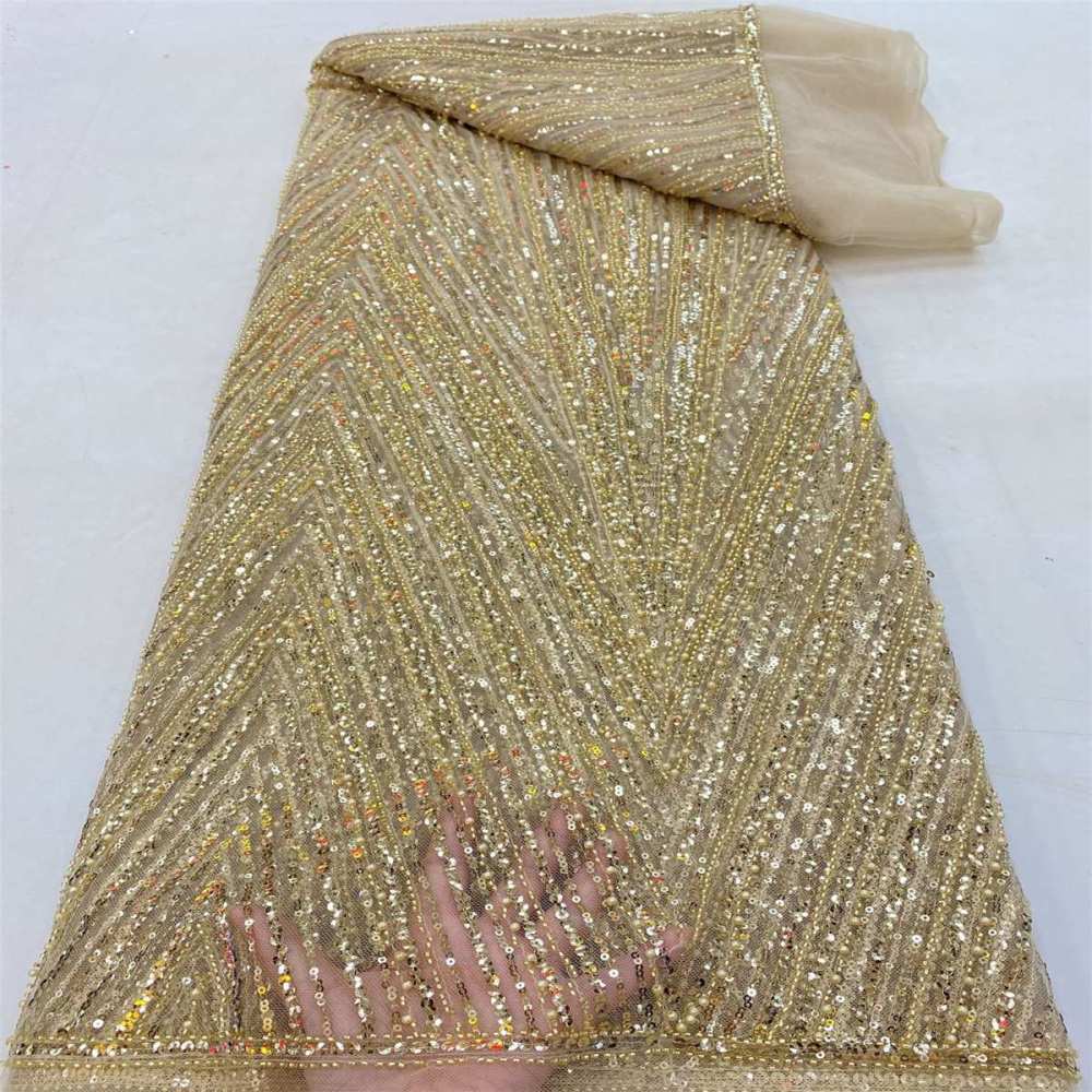 5 Yards Pearl Beaded Lace Fabric – Luxury Wedding, Bridal, Party Gown and Evening Dress Material | Love in Lace