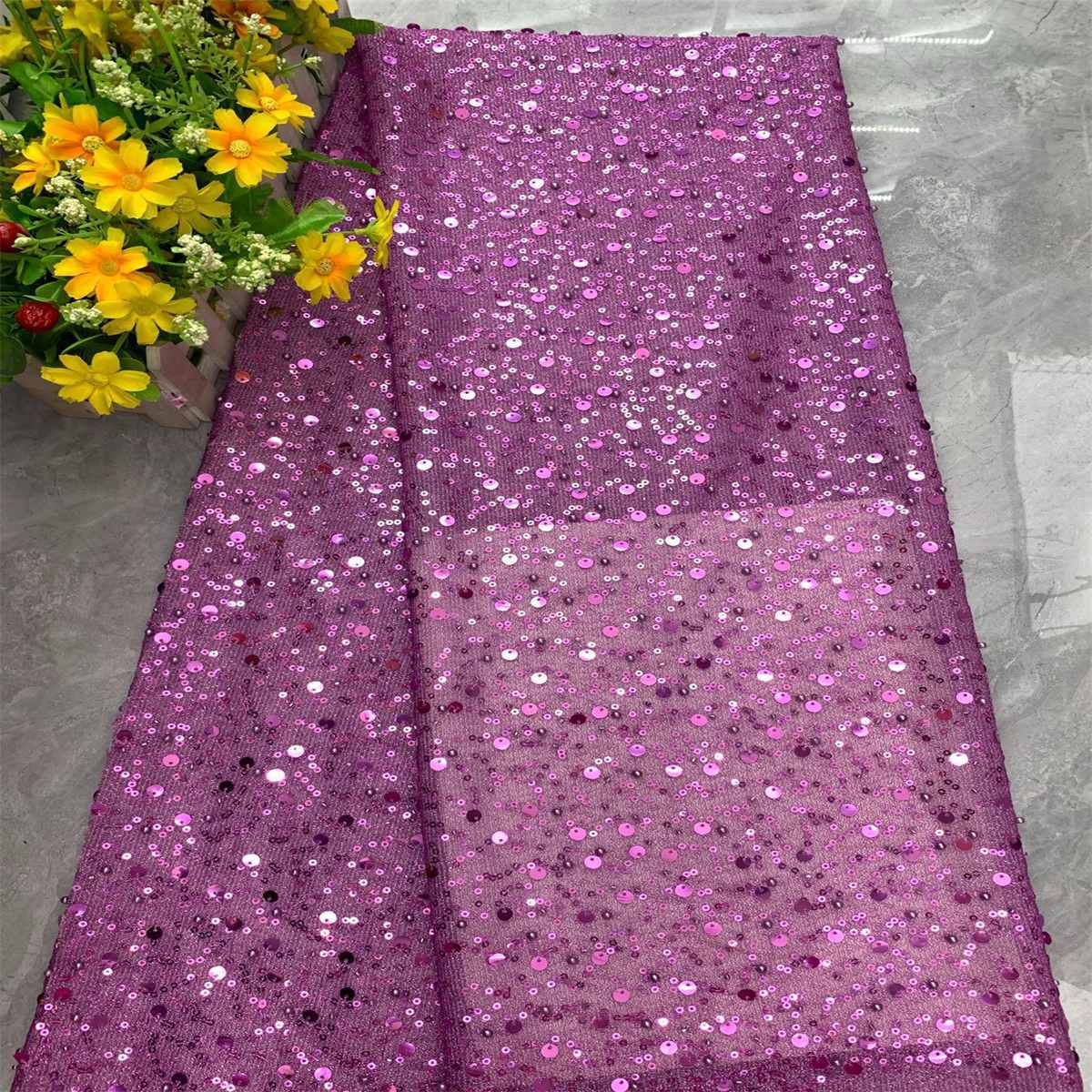 5 Yards Beaded Lace Fabric for Dresses & Gowns – Wedding & Bridal Lace Material | Love in Lace | NO. DX008