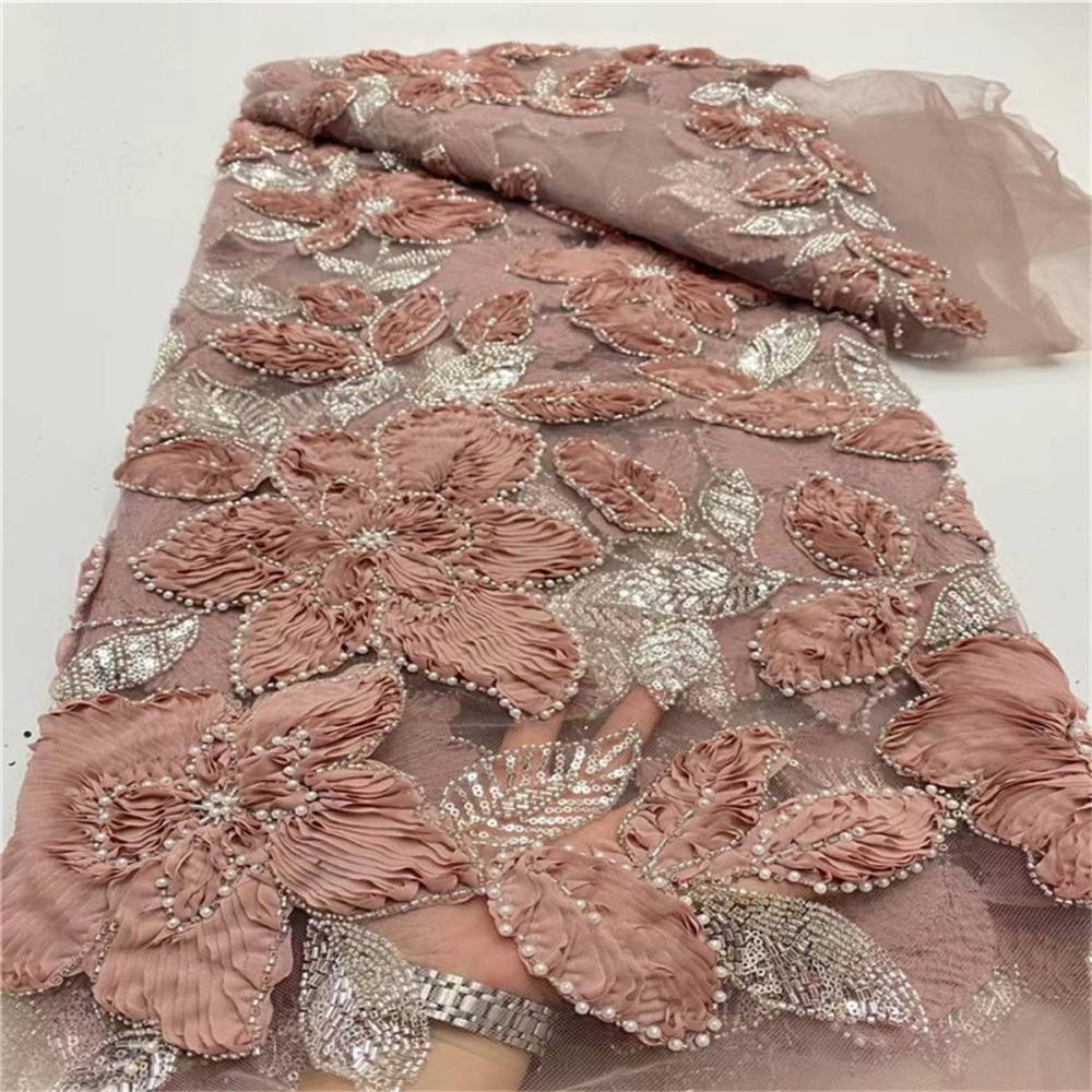 5 Yards Beaded Lace Fabric for Dresses & Gowns – Wedding & Bridal Lace Material | Love in Lace | NO. JLT028